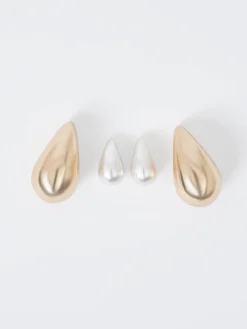 2 Pack Teardrop Stud Earrings