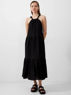 Aleska Textured Midaxi Dress
