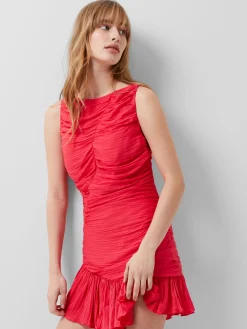 Althea Satin Ruched Mini Dress