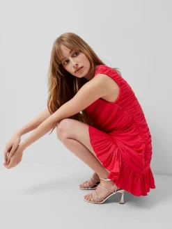 Althea Satin Ruched Mini Dress