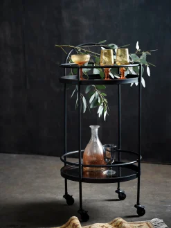 Antique Mirrored Drinks Trolley