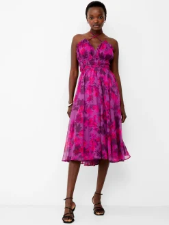 Arla Hallie Crinkle Halterneck Dress