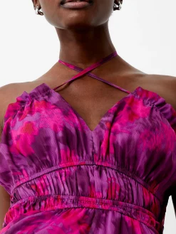 Arla Hallie Crinkle Halterneck Dress
