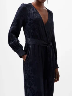 Arya Satin Jacquard Jumpsuit