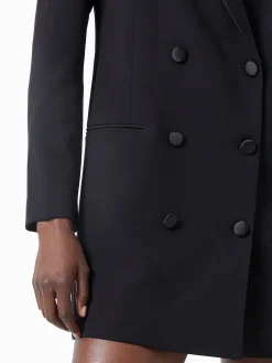 Azra Carey Satin Collar Mini Blazer Dress