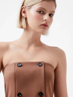 Azra Twill Bandeau Midi Dress