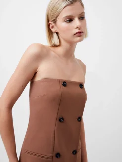 Azra Twill Bandeau Midi Dress