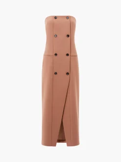 Azra Twill Bandeau Midi Dress