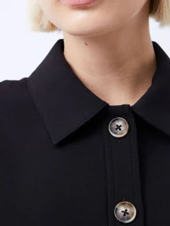 Azra Twill Sleeveless Button Mini Dress