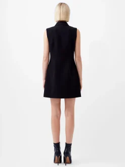 Azra Twill Sleeveless Button Mini Dress