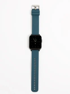 Blue Silicone Strap Watch with Digital Dial