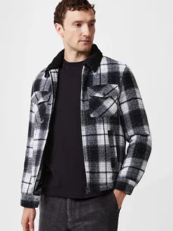 Borg Collar Checked Jacket