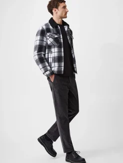 Borg Collar Checked Jacket