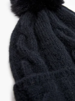 Cable Knit Pom-Pom Beanie
