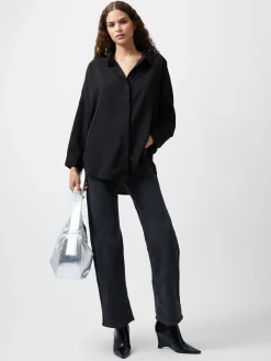 Caprina Recycled Crepe Long Sleeve Button Shirt