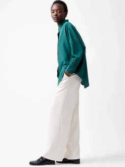 Caprina Recycled Crepe Long Sleeve Button Shirt