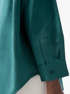 Caprina Recycled Crepe Long Sleeve Button Shirt