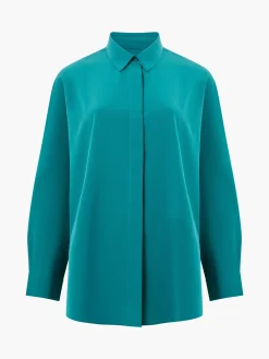 Caprina Recycled Crepe Long Sleeve Button Shirt