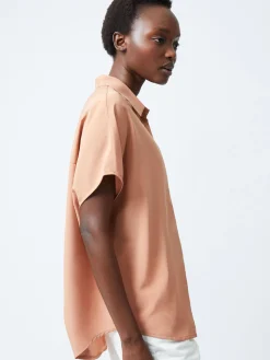 Caprina Recycled Crepe Short Sleeve Button Shirt