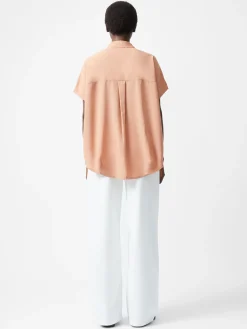 Caprina Recycled Crepe Short Sleeve Button Shirt