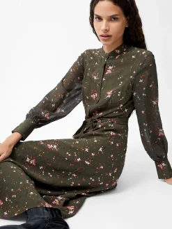Carina Eco Delphine Georgette Mix Shirt Dress