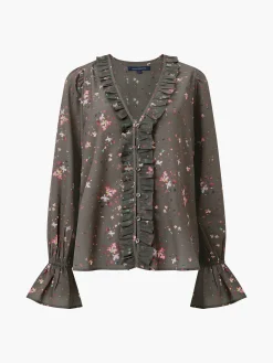 Carina Recycled Abeny Crepe Ruffle Top
