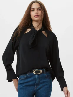 Carmen Recycled Crepe Tie Blouse
