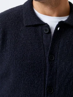 Collared Button-Down Knit Cardigan