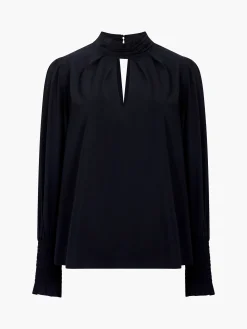 Crepe Light High Neck Long Sleeve Top