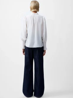 Crepe Light High Neck Long Sleeve Top