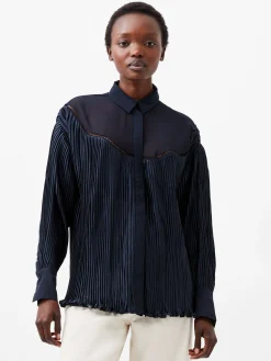 Crina Crinkle Satin Georgette Mix Shirt
