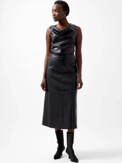 Crolenda PU Midi Skirt