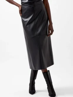 Crolenda PU Midi Skirt