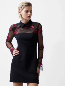 Darcy Embroidered Long Sleeve Mini Dress