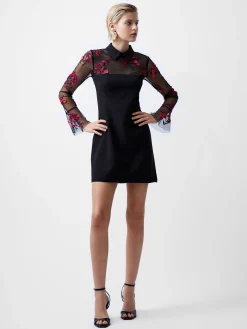 Darcy Embroidered Long Sleeve Mini Dress