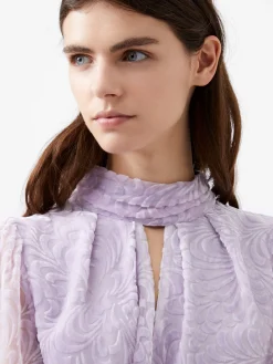 Diandra Devore Long Sleeve High Neck Top