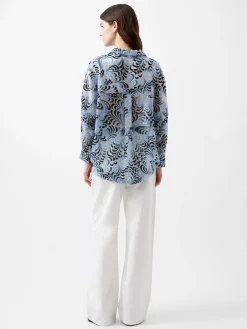 Diandra Devore V-Neck Button Through Popover Shirt