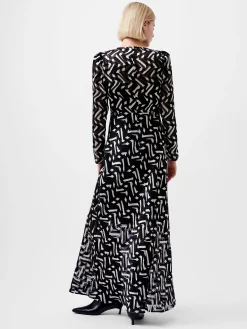 Diandra Satin Devore Maxi Dress