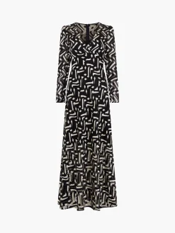 Diandra Satin Devore Maxi Dress