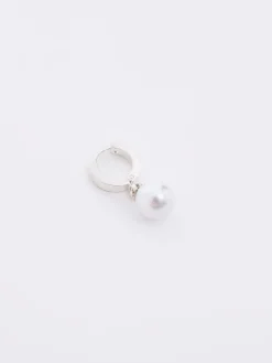 Drop Faux Pearl Huggie Hoop Earrings