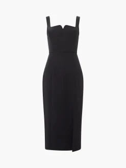 Echo Crepe Neck Detail Midi Dress