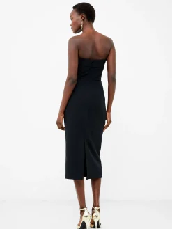Echo Crepe Strapless Midi Dress