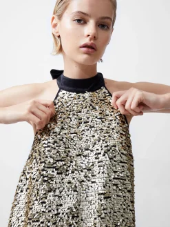 Elah Sequin Halterneck Mini Dress
