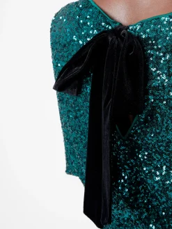Elena Sequin Bow Back Mini Dress