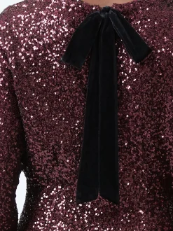 Elena Sequin Bow Back Mini Dress