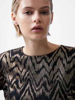 Ellery Eco Jacquard Puff Sleeve Mini Dress