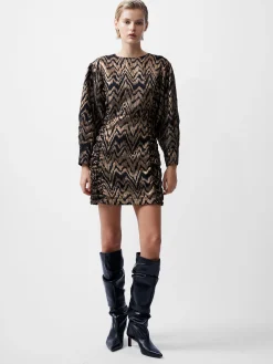 Ellery Eco Jacquard Puff Sleeve Mini Dress