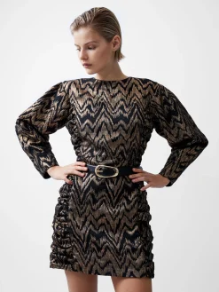 Ellery Eco Jacquard Puff Sleeve Mini Dress