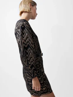 Ellery Eco Jacquard Puff Sleeve Mini Dress