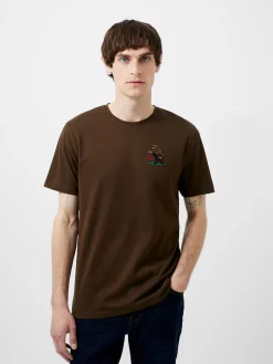Embroidered Bear Organic Graphic T-Shirt